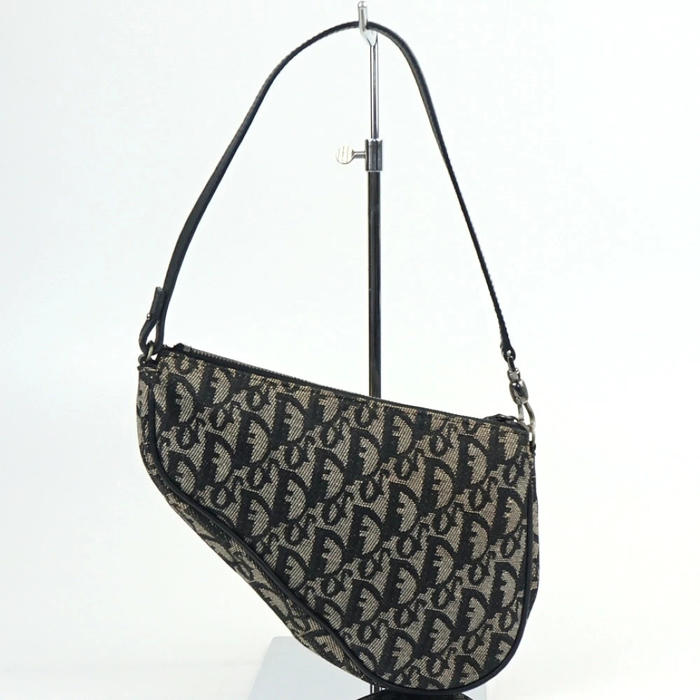 Christian Dior Trotter saddle bag black handbag